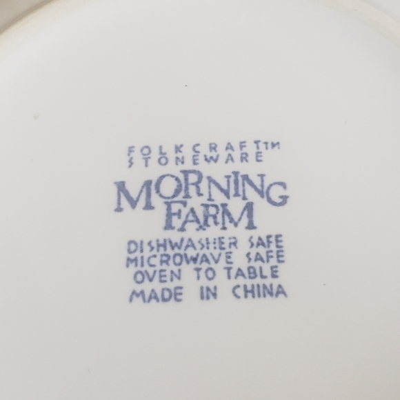 Folkcraft stoneware Morning Farm set of two salad small side dishes - Picture 6 of 14